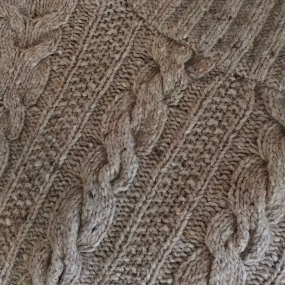Quarter-zip Cable Knit Sweater - Tan, L, 102 - Picture 5 of 6